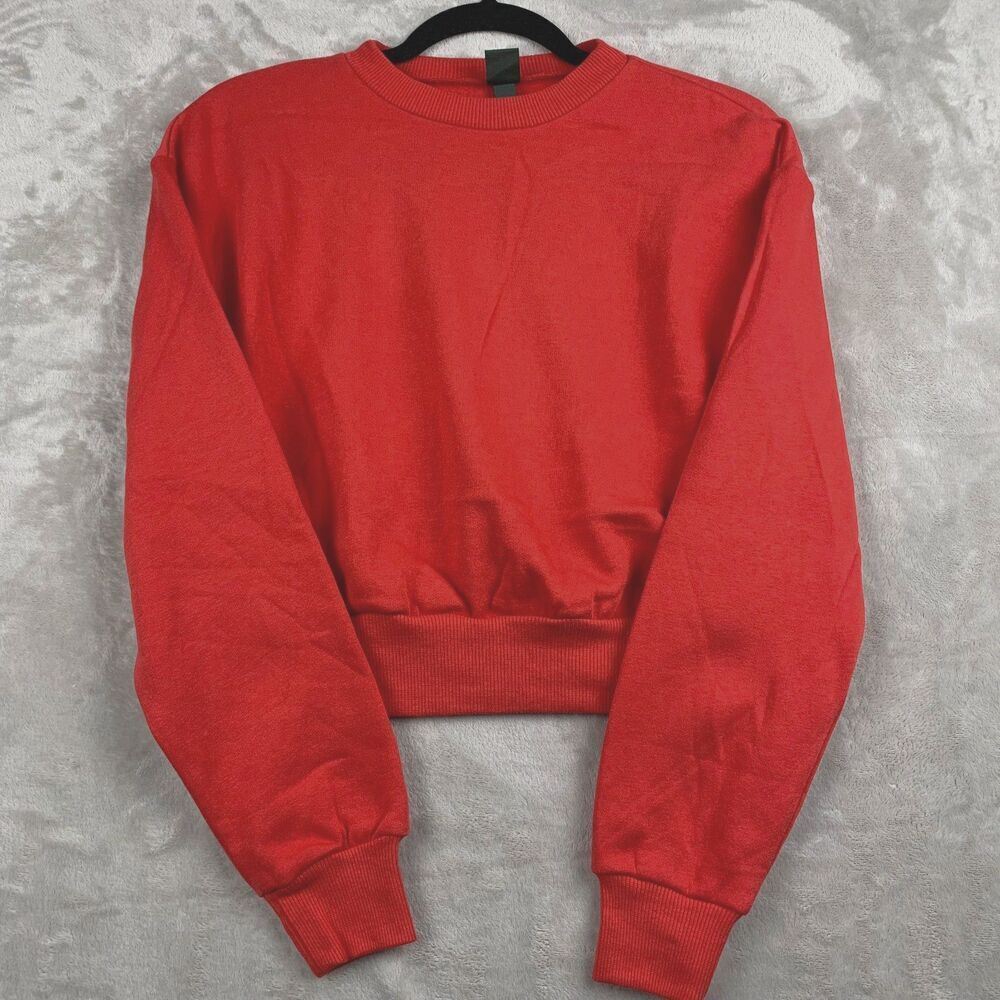 BCI CASUAL CROP CREW SWEATSHIRT TOP WOMENS/GIRLS Size XS in RED